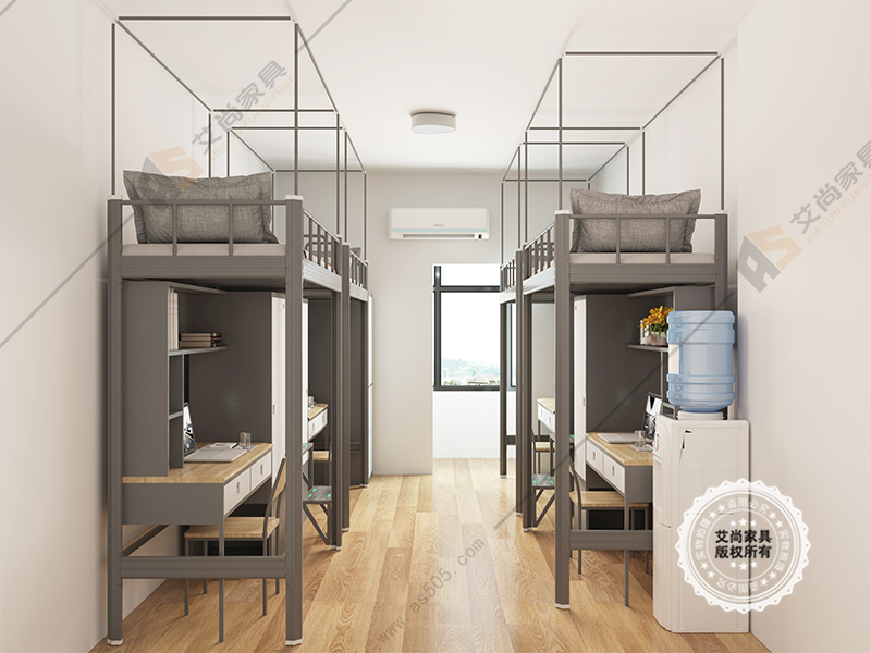 四人間 - 黑色宿舍公寓床案例