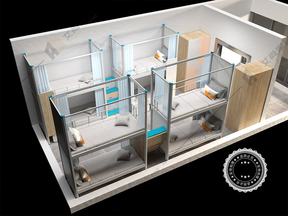上下床宿舍鳥瞰圖